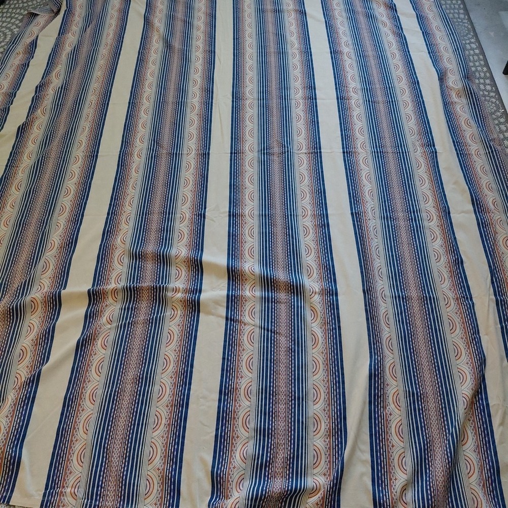 Set of 3 Pacific Top Sheet DOUBLE 2 Pillowcases Beige Arch Stripe VTG Retro 80's - Picture 3 of 9